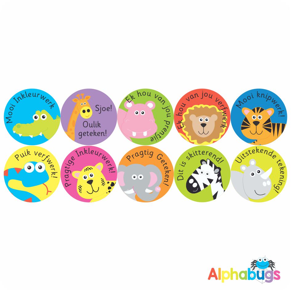 Afrikaans Stickers Grondslagfase Stel 2 Alphabugs