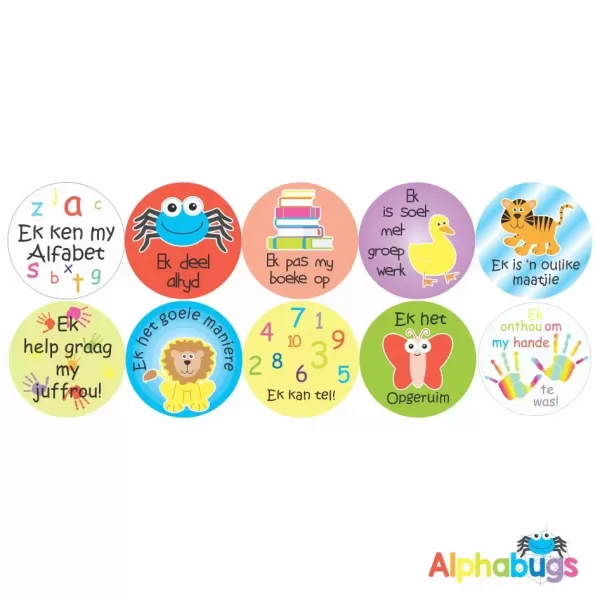 Afrikaans Stickers – Grondslagfase Stel 1