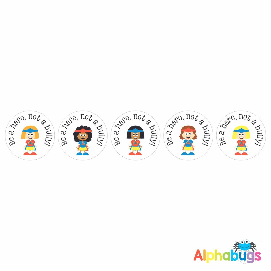 AntiBullying Stickers Be a Hero Girls Alphabugs