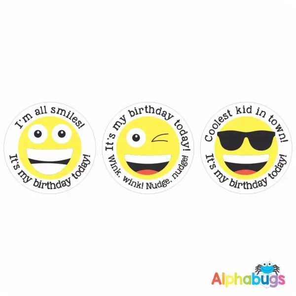 Birthday Badge Stickers – Say Cheese