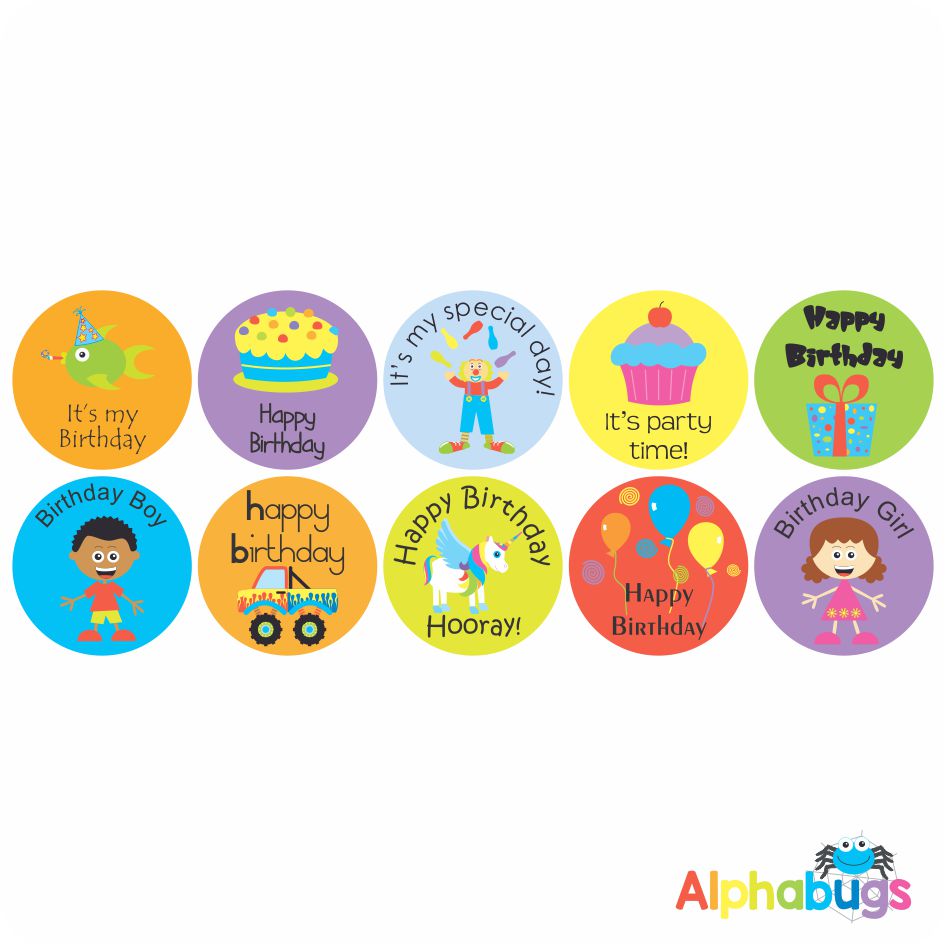 Birthday Stickers - Pack 1 | Alphabugs