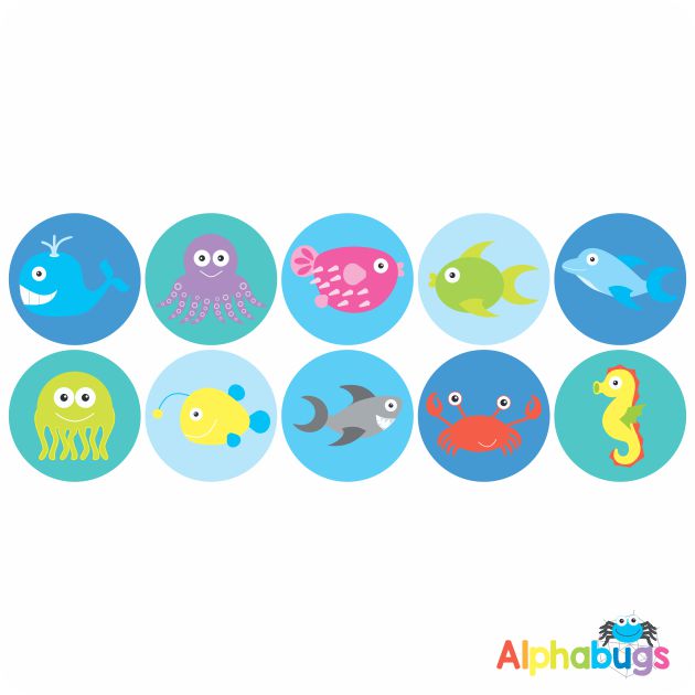 Themed Stickers Under the Sea 1 Alphabugs