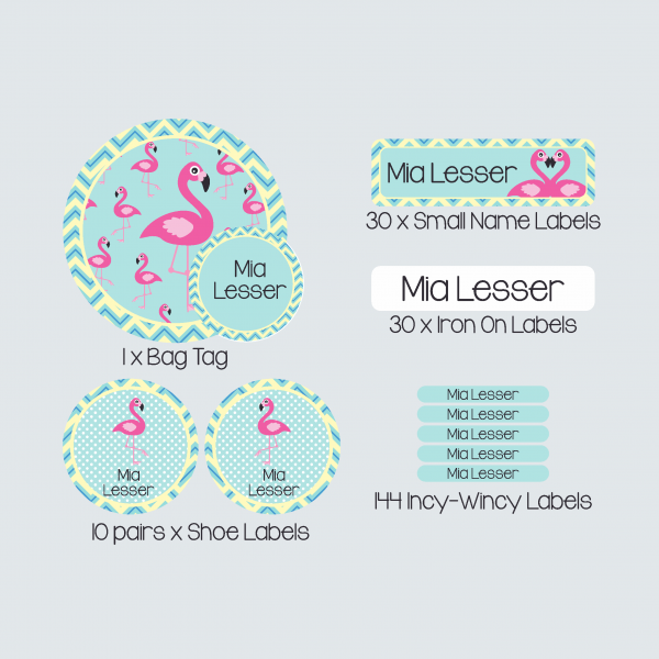 Essential Kids Label Pack – Fab Flamingos