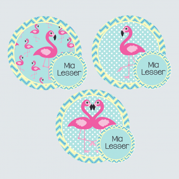 Zip Tags – Fab Flamingos