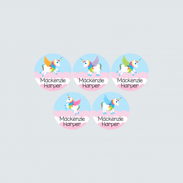 Small Round Labels – My Little Unicorn