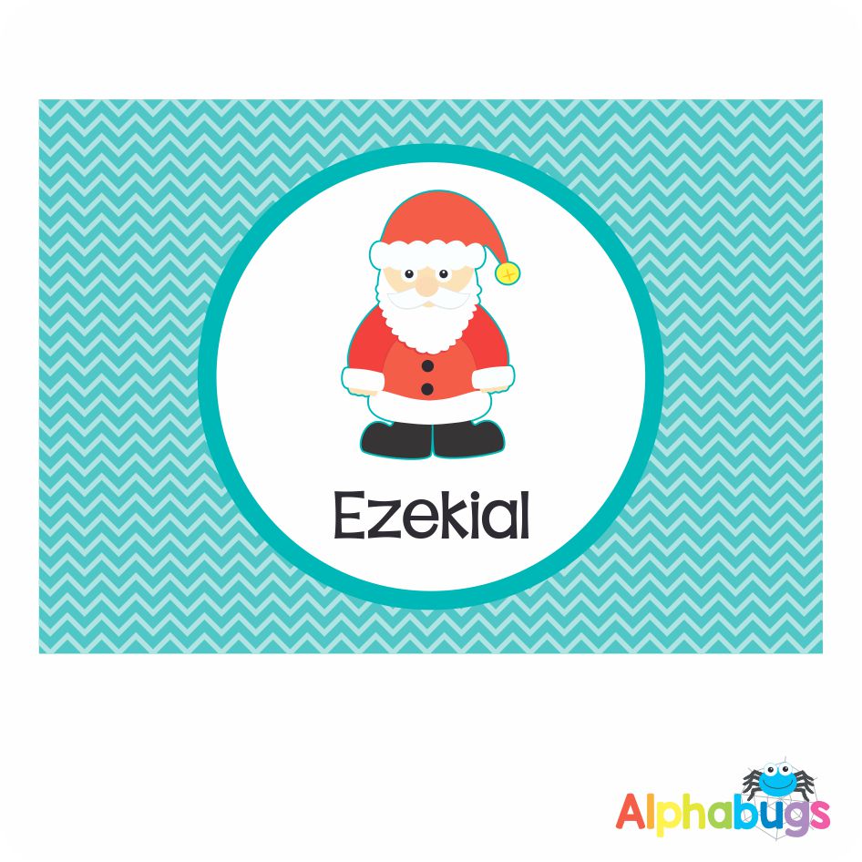 Placemat Christmas Characters Santa Alphabugs