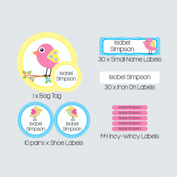 Essential Kids Label Pack – Beautiful Birds