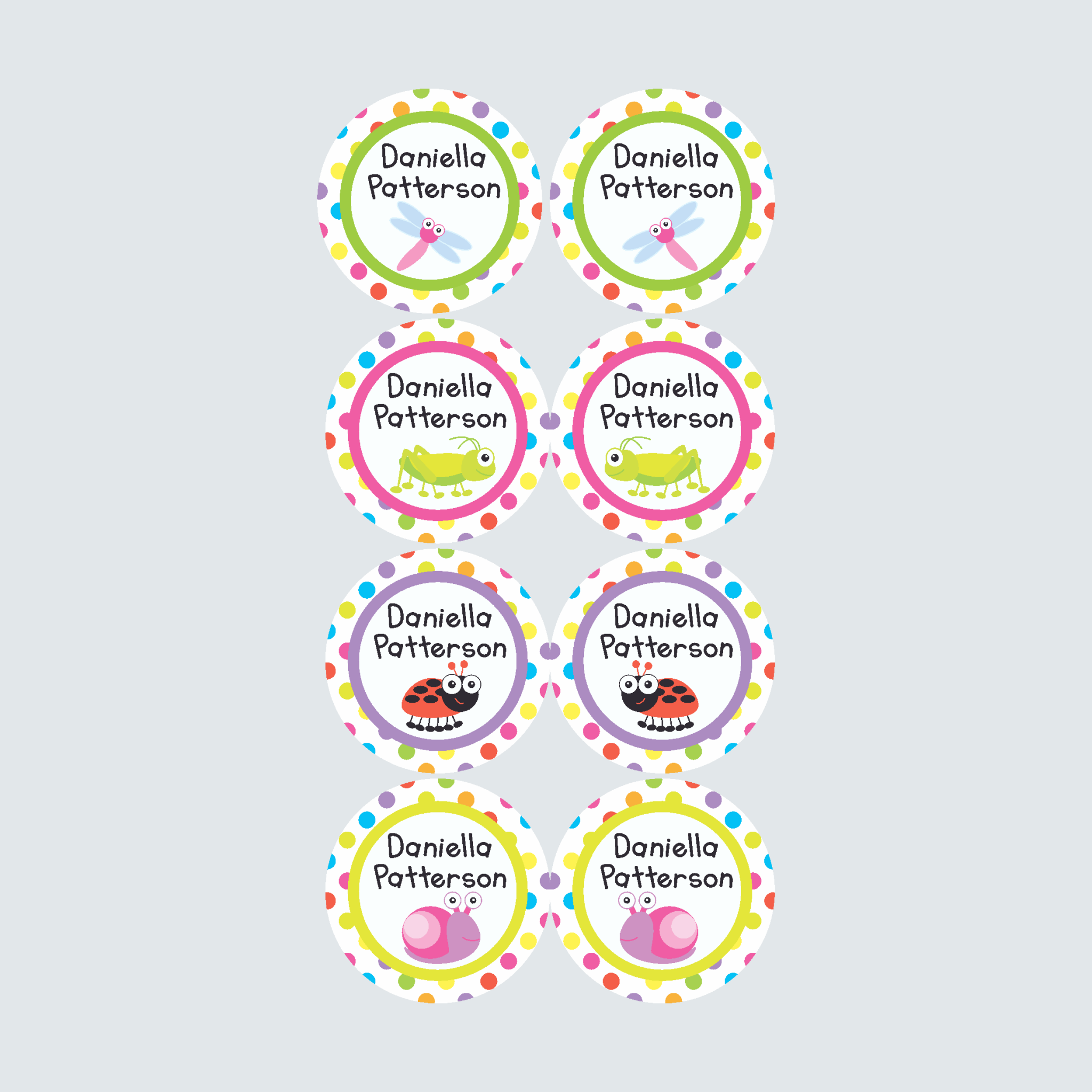 Small Personalised Stickers | Alphabugs