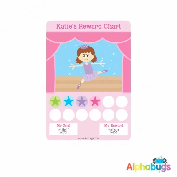 Magnetic Reward Chart – Beautiful Ballerinas Brunette