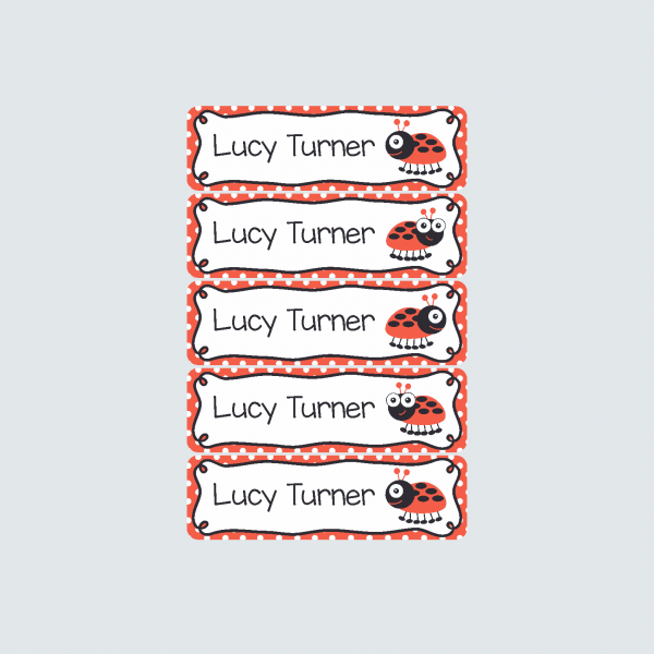 Small Name Labels – Little Ladybug