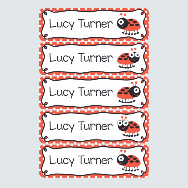 Large Name Labels – Little Ladybug