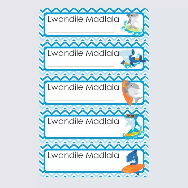 Small Book Labels – Shark Attack