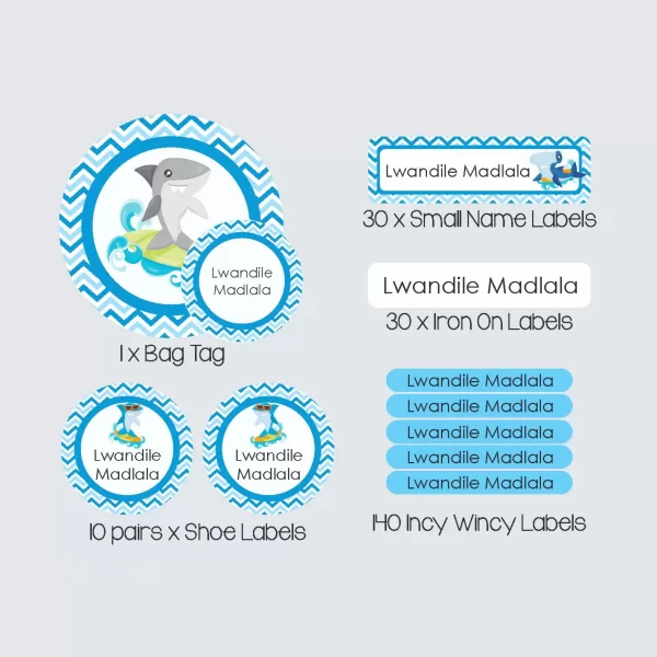 Essential Kids Label Pack – Shark Attack