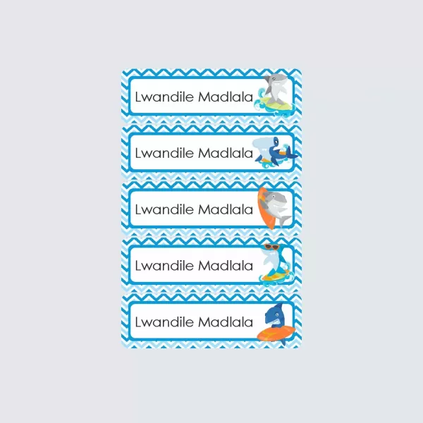 Small Name Labels – Shark Attack