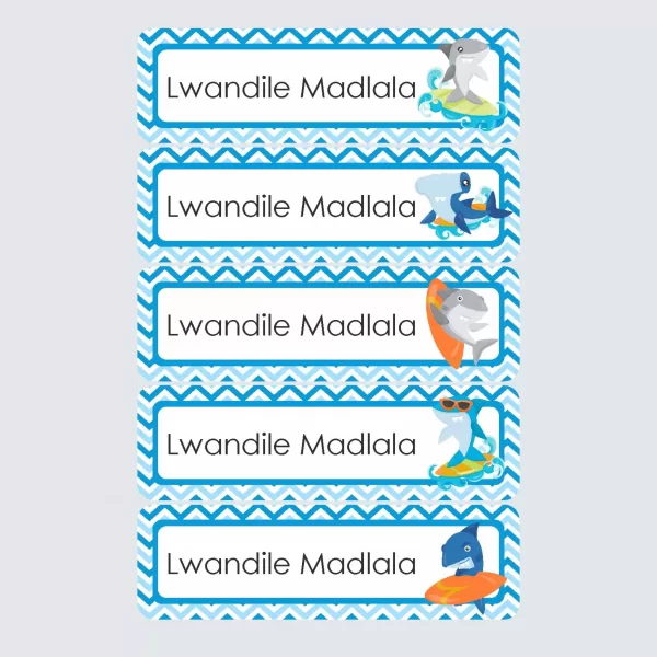 Large Name Labels – Shark Attack
