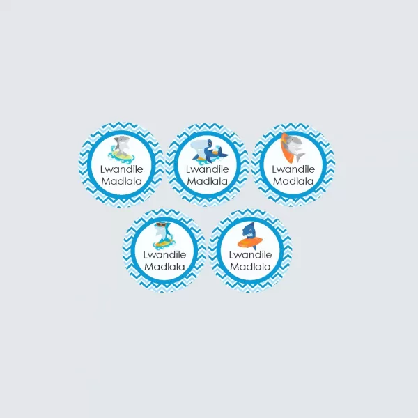 Small Round Labels – Shark Attack