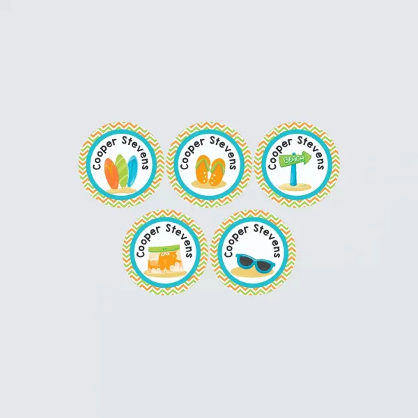 Small Round Labels – Surfs Up