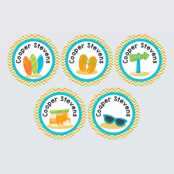 Large Round Labels – Surfs Up