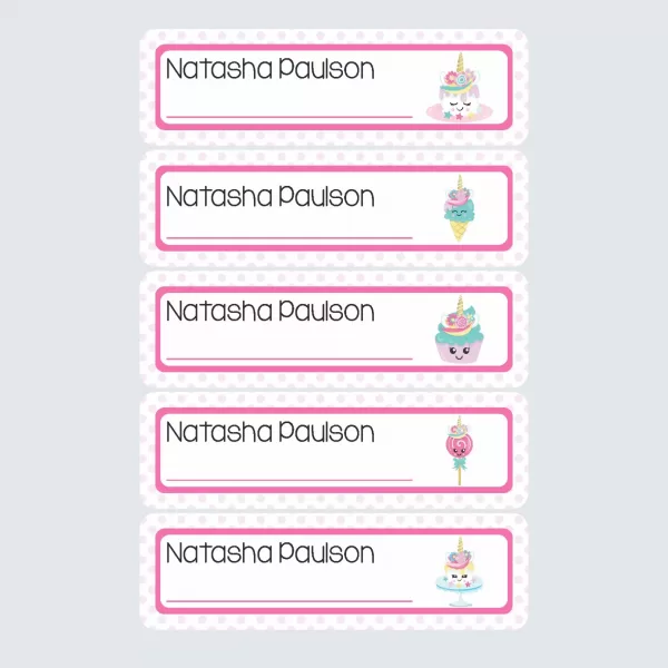 Small Book Labels – Unicorn Treats