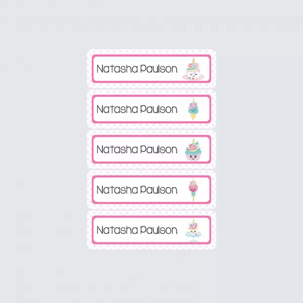 Small Name Labels – Unicorn Treats