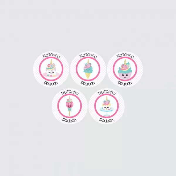 Small Round Labels – Unicorn Treats