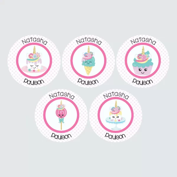 Large Round Labels – Unicorn Treats