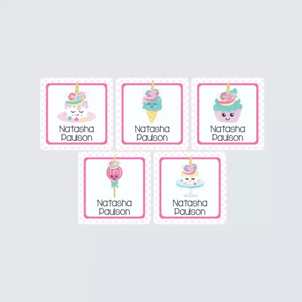 Square Labels – Unicorn Treats