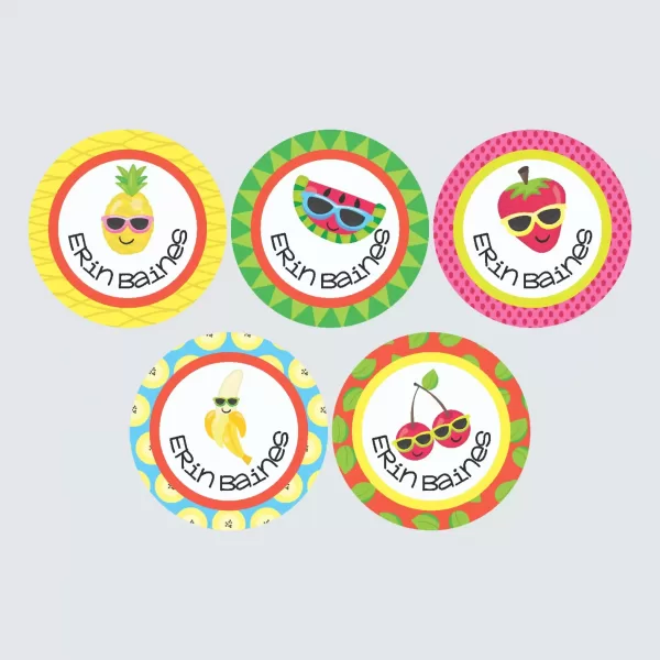 Large Round Labels – Cutie Fruity