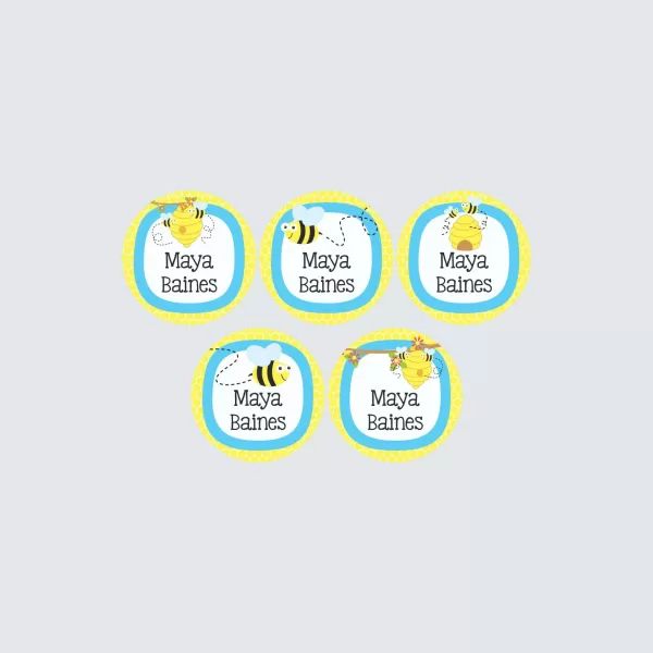 Small Round Labels – Busy Bees