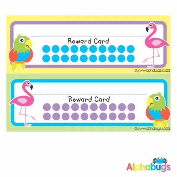 School Reward Cards – Flamingos and Parrots