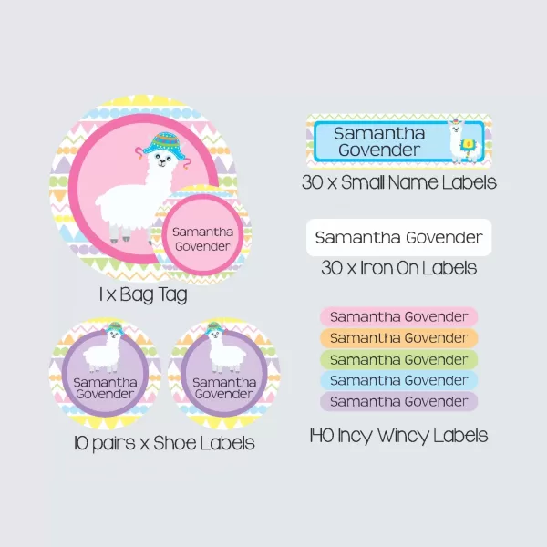 Essential Kids Label Pack – La La Llama