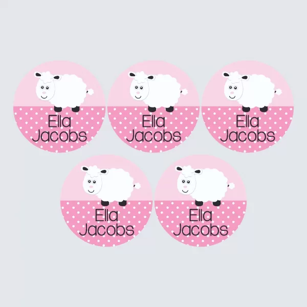 Large Round Labels – Little Lamb