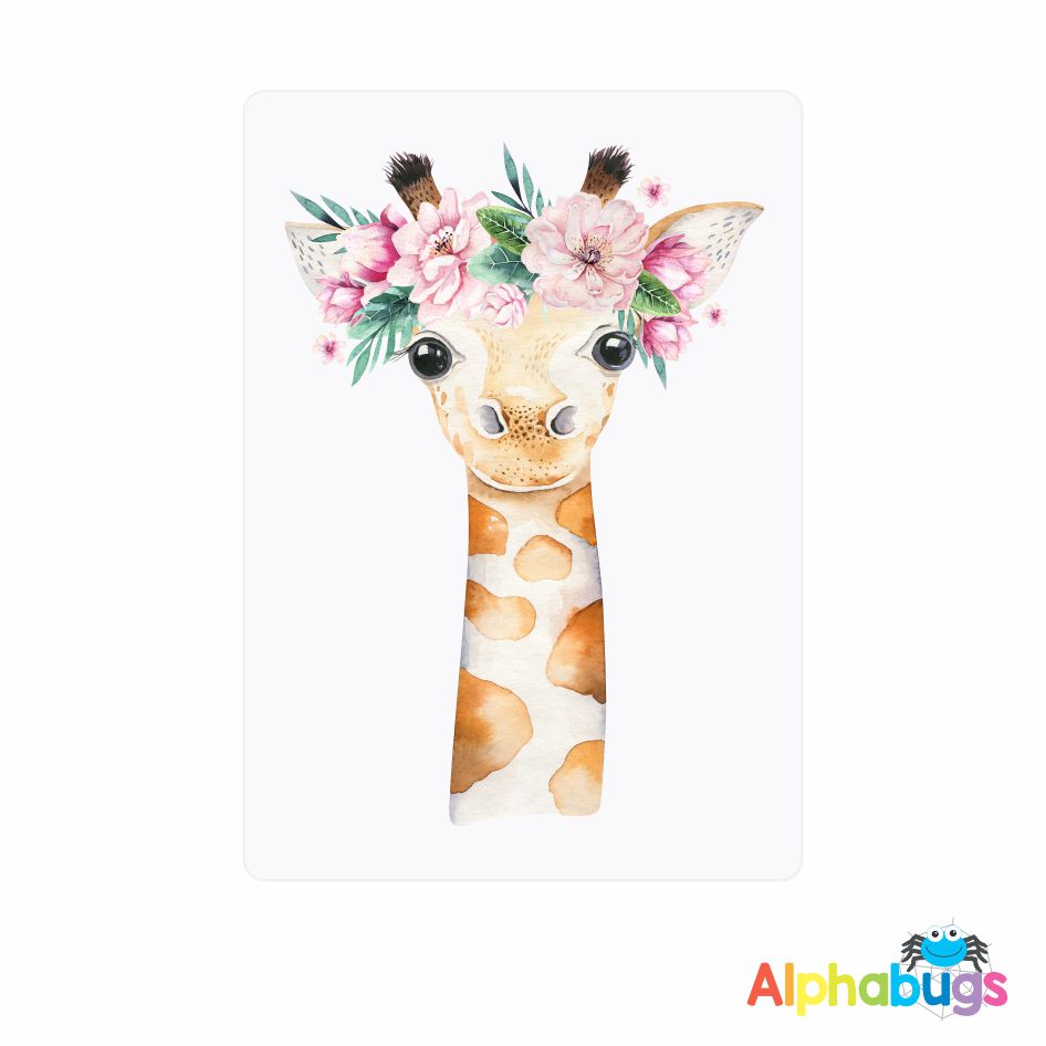 Wall Decor Flower Crown Giraffe Alphabugs
