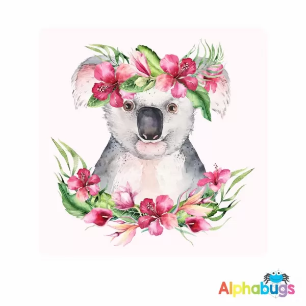 Wall Decor – Blush Flower Crown Koala