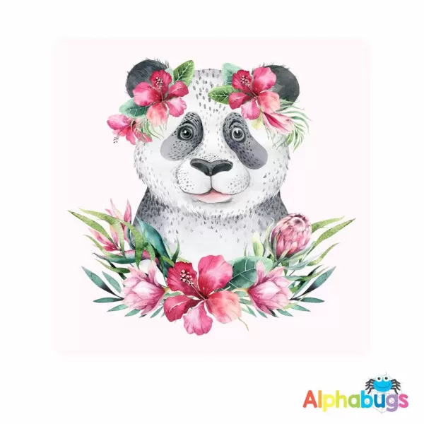 Wall Decor – Blush Flower Crown Panda