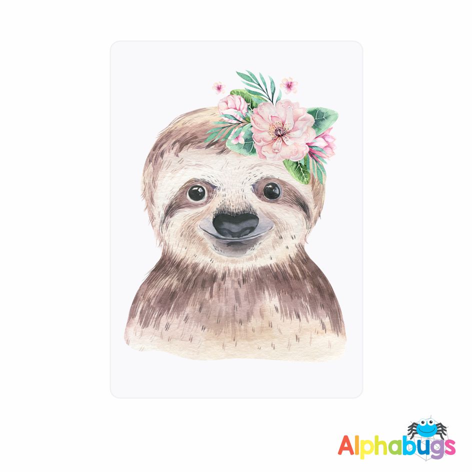Wall Decor Flower Crown Sloth Alphabugs
