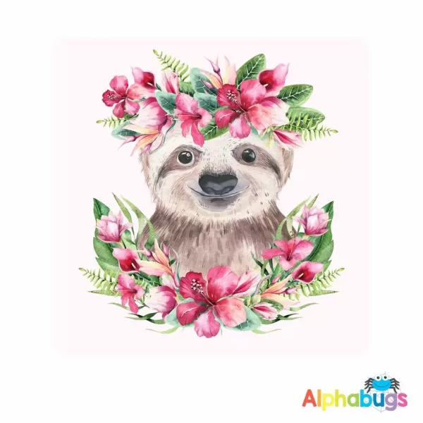 Wall Decor – Blush Flower Crown Sloth