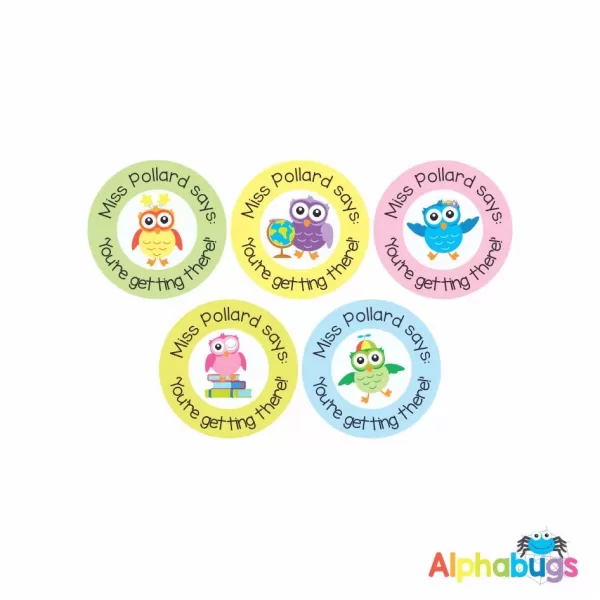 Pre-Designed Personalised Stickers – Wise Owls 1