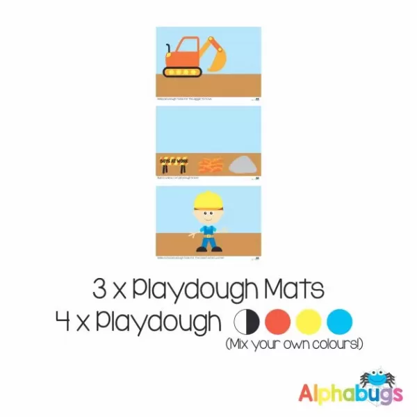 .Playdough Play Set – Boys at Work (3M+4D)