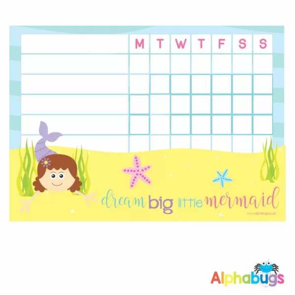 Write ‘n’ Wipe Chart – Mermaid 1