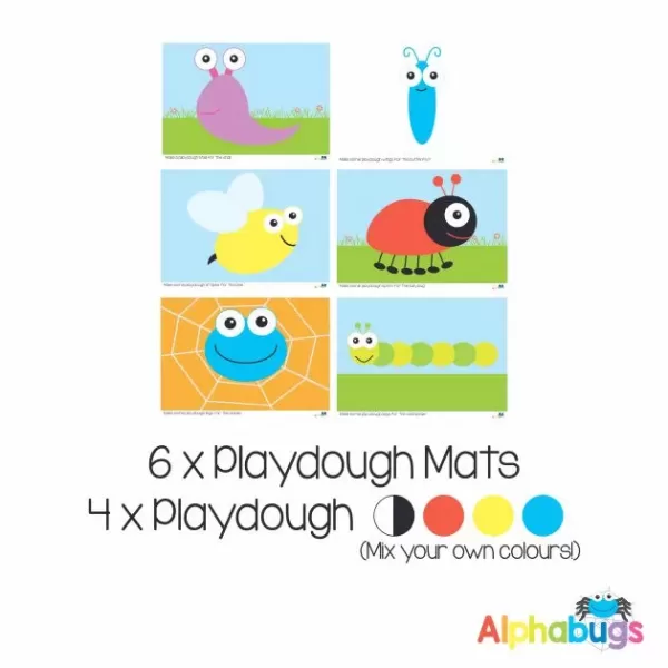 .Playdough Play Set – Alphabugs (6M+4D)