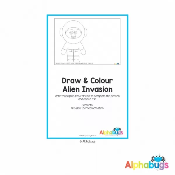 Home Printable – Colour n Draw Alien Invasion
