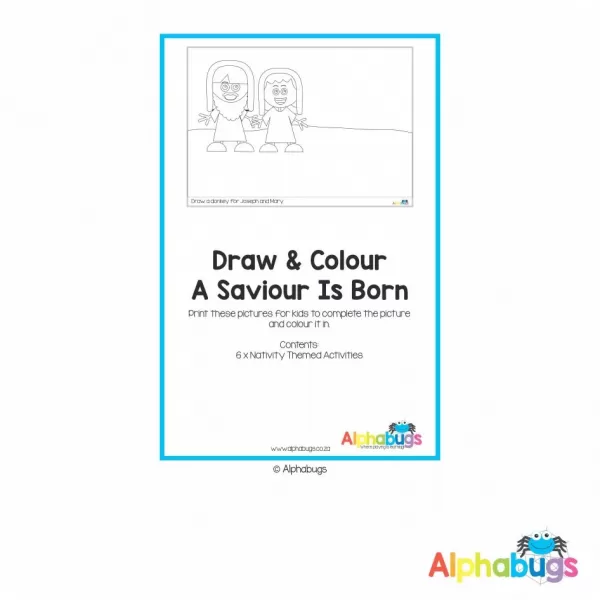 Home Printable – Colour n Draw A Saviour Is Born