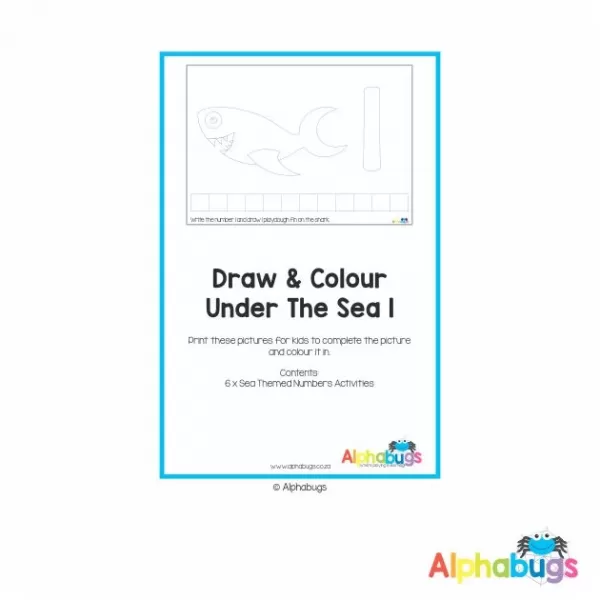 Home Printable – Colour n Draw Under The Sea 1