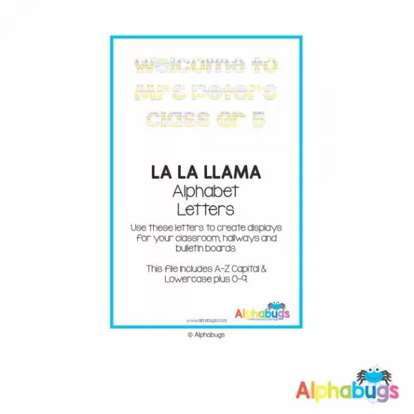 Classroom Decor – La La Llama Alphabet Decor