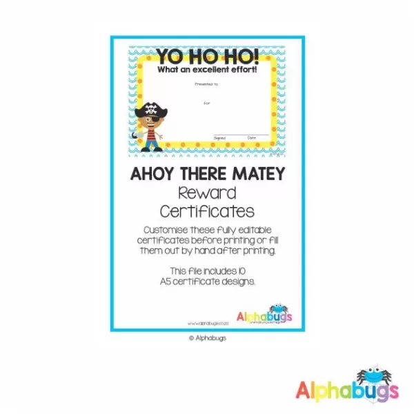 Downloadable – Ahoy There Matey Reward Certificates