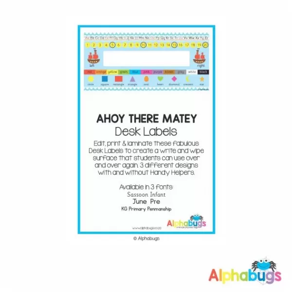Downloadable – Ahoy There Matey Handy Helpers