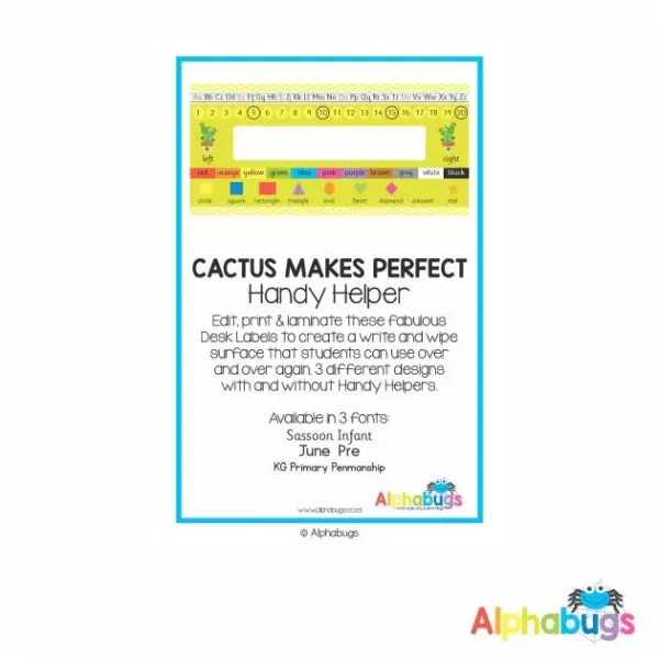 Classroom Decor – Cactus Makes Perfect Handy Helpers