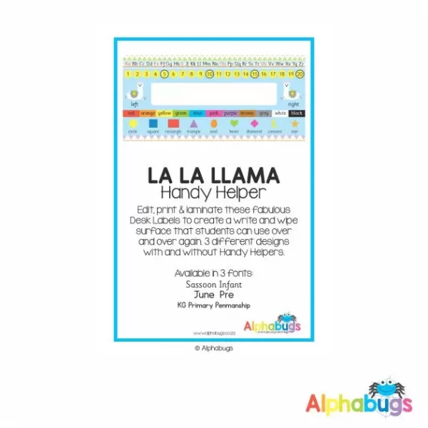 Classroom Decor –  La La Llama Handy Helpers