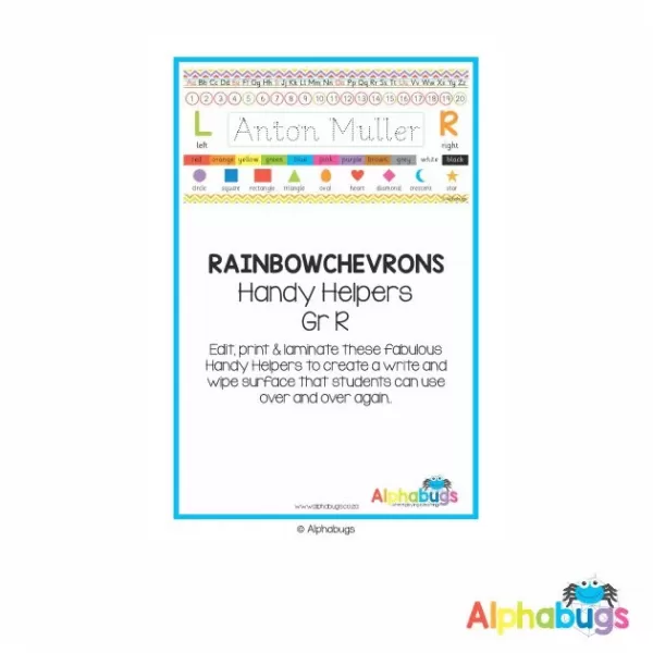 Classroom Decor – Rainbow Chevrons Handy Helpers